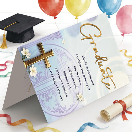 Christian Graduation Card, Religious Graduation Gift for Her Him Family, Inspirational Faith-Based Blessings for High School, College & University Graduates
