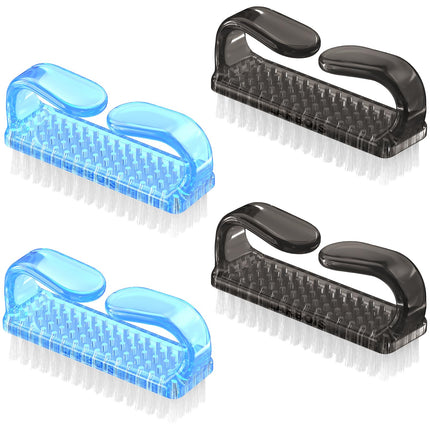Cepillo para uñas con agarre de mango, kit de cepillos limpiadores para uñas de manos y pies para hombres y mujeres (paquete de 4)