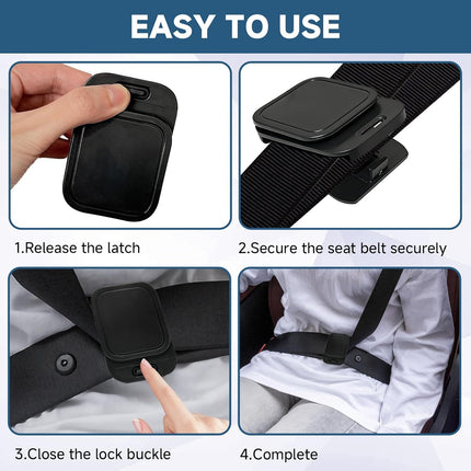 Seat Belt Clips, 2.9" Width Adjustable Anti - Slip Car Clips Shoulder Limiter Adjuster for Adults Car Sedans SUV RV MPV Seat, Comfort & Safety Accessory for Car (4 Pack)