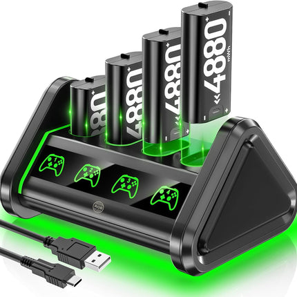 OIVO Rechargeable Battery for Xbox One/Series X/S, 4 x 4880mWh Xbox Batteries, Xbx Series Battery Charger Station for Xbx One S|X/Elite Controller