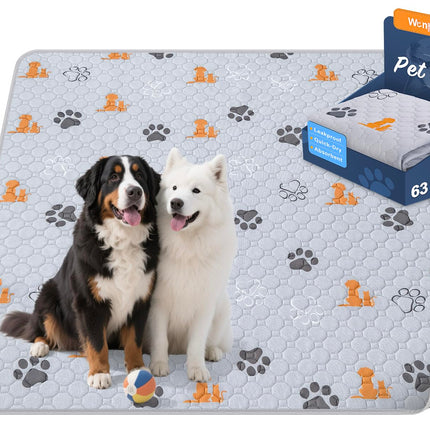 Washable Pee Pads for Dogs, Waterproof, 18 x 24 in, 4 Pack, Gray