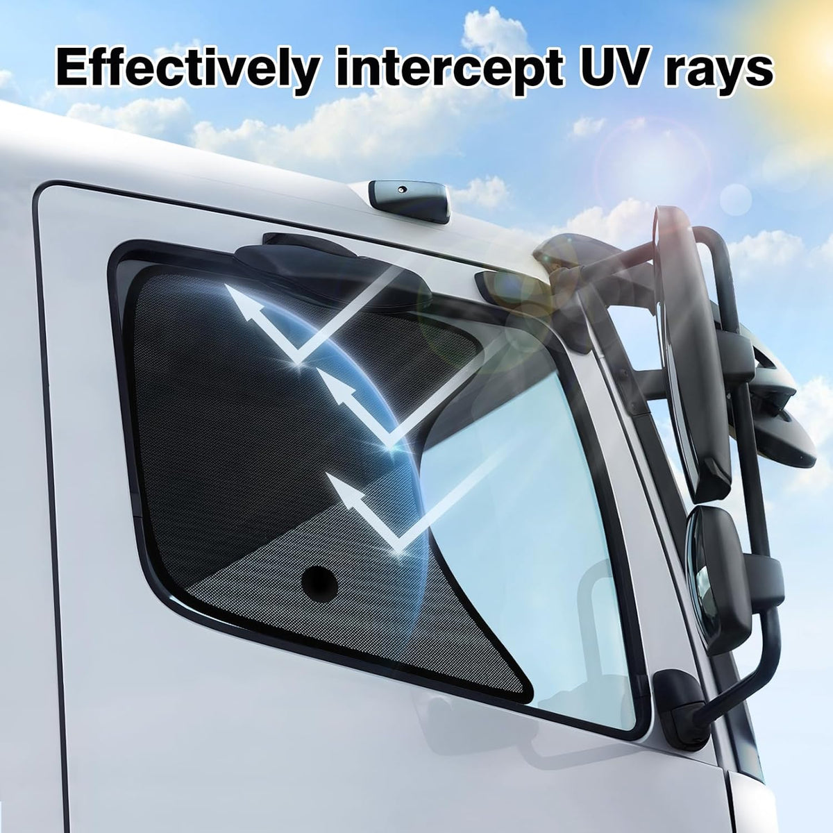 2-Piece Mesh Side Window Shades for Semi and Heavy Duty Trucks - photo 4