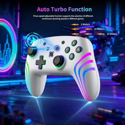 VidPPluing 2 Pack Switch Controllers, RGB Switch 2 Controller for Nintendo Switch/Switch 2/Lite/OLED, Wireless Pro Controller with Motion Sensor/Dual Vibration/Turbo/Wakeup