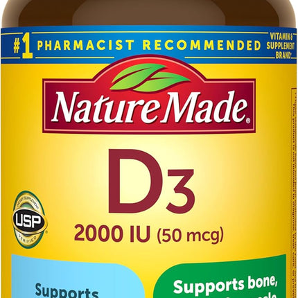 Nature Made Vitamin D3 2000 IU — 250 Softgels, 250-Day Suppl - image 1