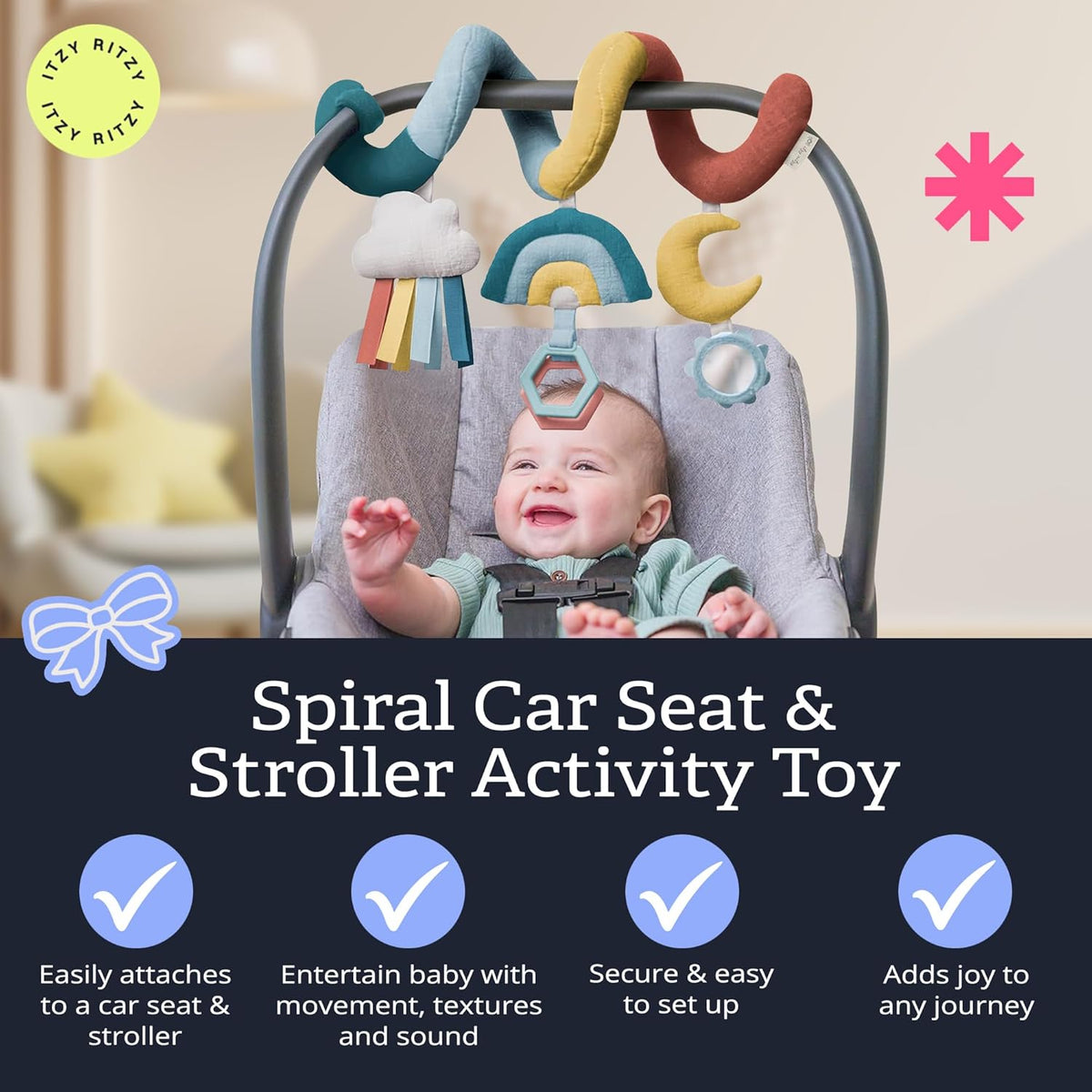 Rainbow Spiral Car Seat & Stroller Activity Toy - photo 3