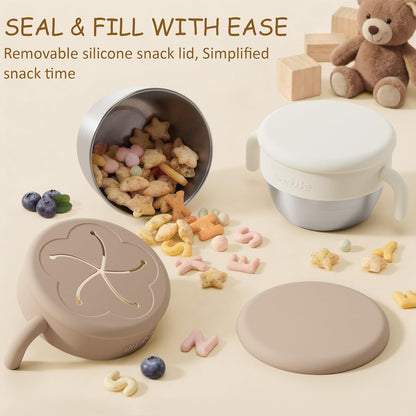 12 oz Spill-Proof Stainless Steel Snack Containers for Toddlers and Kids, 2 Pack - photo 5