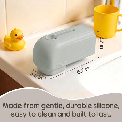 Roslim Baby Bathtub Faucet Cover, Upgraded Silicone Bath Faucet Cover for Kids, Bath Spout Cover for Baby, Faucet Cover for Bathtub Safety, Toddler Bath Tub Water Spout Cover, Universal Fit, Grey