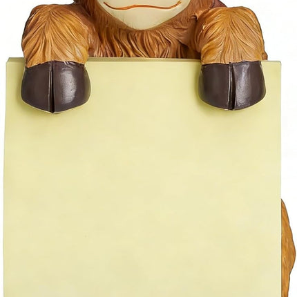 Highland Cow Pop-up Sticky Note Dispenser, Includes 1 Pad of 3x3 in Super Sticky Notes, 100 Sheets, Resin Cute Handmade Desk Holder for Office & Home-Brown
