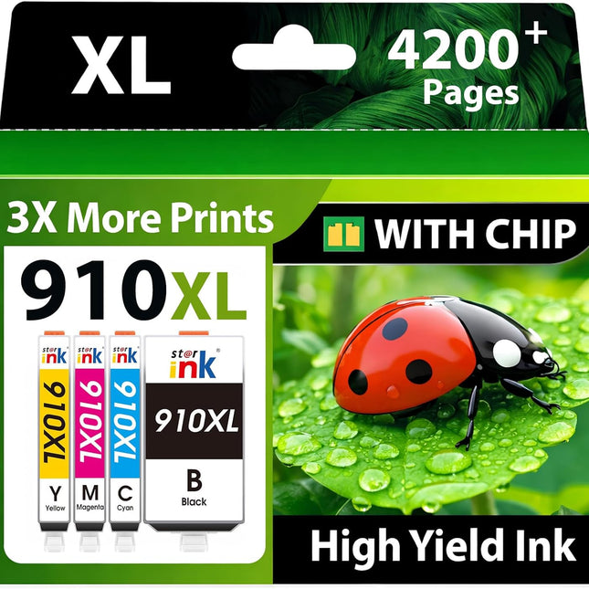 910XL Ink Cartridges, 4 Pack