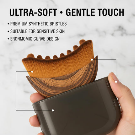 Kojiva Lymphatic Face Brush, Lymphatic Contour Face Brush Curved, Facial Lymphatic Drainage Massager Brush for Sculptingm, Reduce Puffiness & Double Chin Reducer, Improves Skin Glow & Absorption