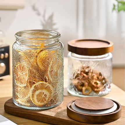 Vintage Glass Jar with Lid, Airtight Candy Coffee Canister Food Storage