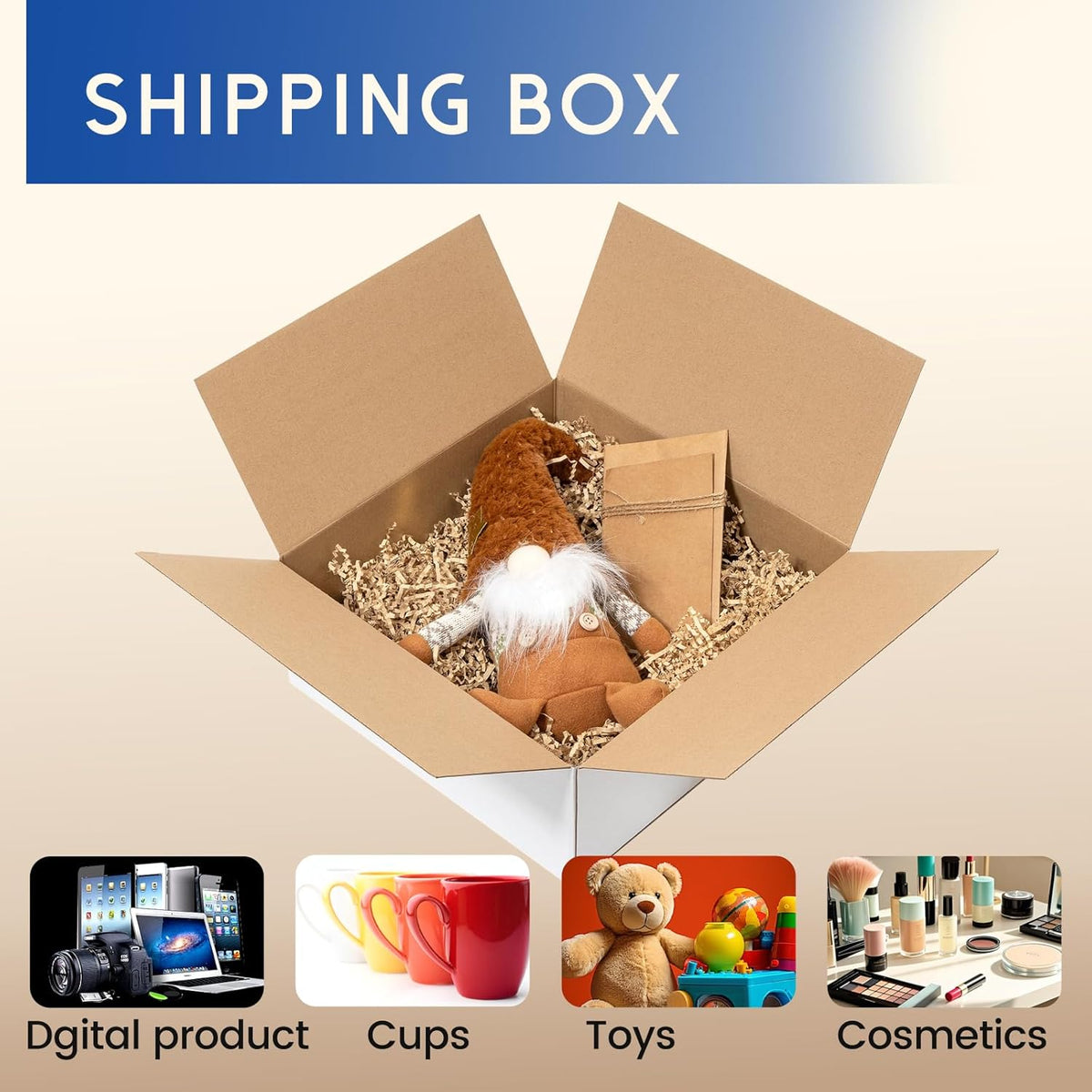 12x12x5" White Corrugated Shipping Boxes, 25 Pack - photo 3