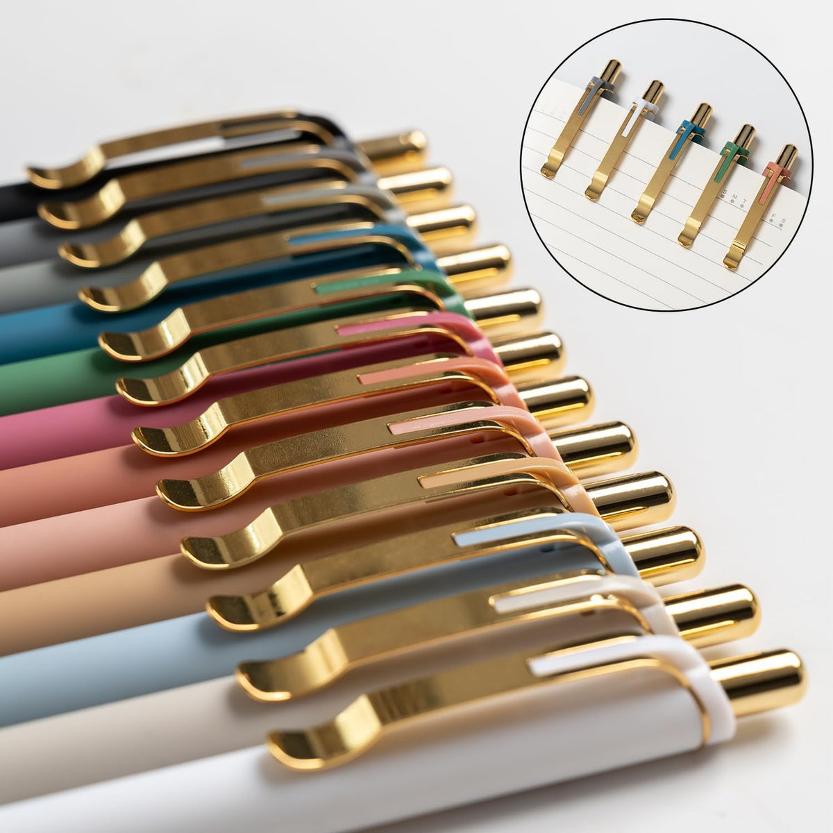 Black Medium Point 1mm Retractable Ballpoint Pens with Super Soft Grip, Gold, 12 pcs - photo 4