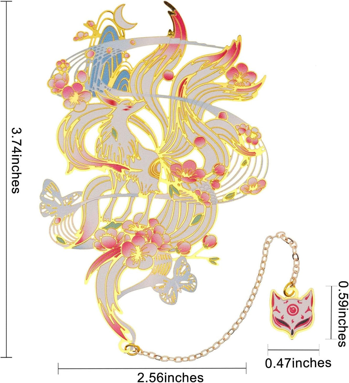 Metal Nine-Tailed Fox Anime Bookmark - photo 2