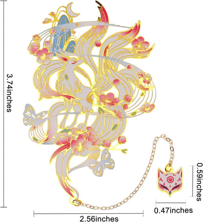 Metal Nine-Tailed Fox Anime Bookmark - photo 2