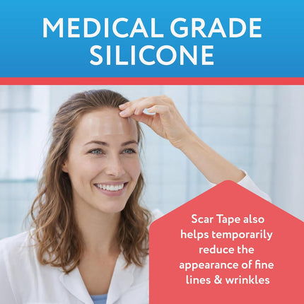 ScarAway Clear Silicone Scar Tape, Medical-Grade Cut-to-Size Silicone Strip for Surgery, Burn, Hypertrophic & Keloid Scars, Self-Adhesive, Water-Resistant, 1 Roll