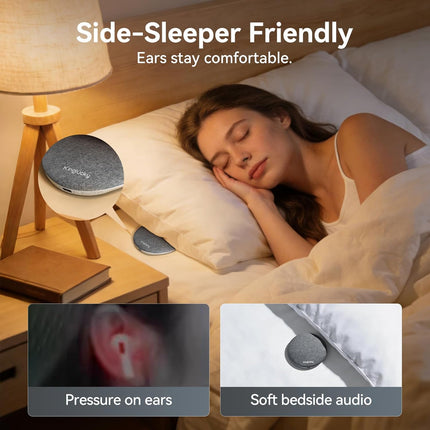 Kinglucky Pillow Speaker for Sleeping, Bluetooth Speaker Under Pillow with Built-in Pink Noise White Noise Sound Machine for Sleeping, White Noise Sound Machine with Sleep Pink Noise Music Grey