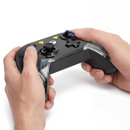 GHOST GEAR Wireless Racing Controller for Nintendo Switch 2 & Switch & PC (Windows 10+), Dual Pressurized Pedals, Precision Rotational Steering Wheel, Custom Button Mapping, Interchangeable Magnetic Faceplates (Black/White)