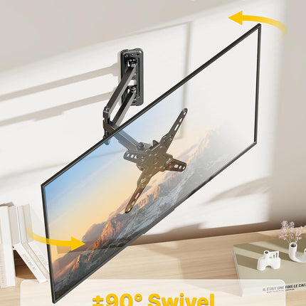 monTEK Full Motion TV Wall Mount Bracket for Most 13-43 Inch LED LCD Flat Screen TVs & Monitors, Swivel Tilt Extension Rotation with Articulating Arms, TV Mount Max VESA 200x200mm, up to 44lbs