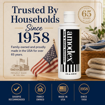 Ink and Stain Remover Unique Soap Liquid Formula 4 fl oz Bottle