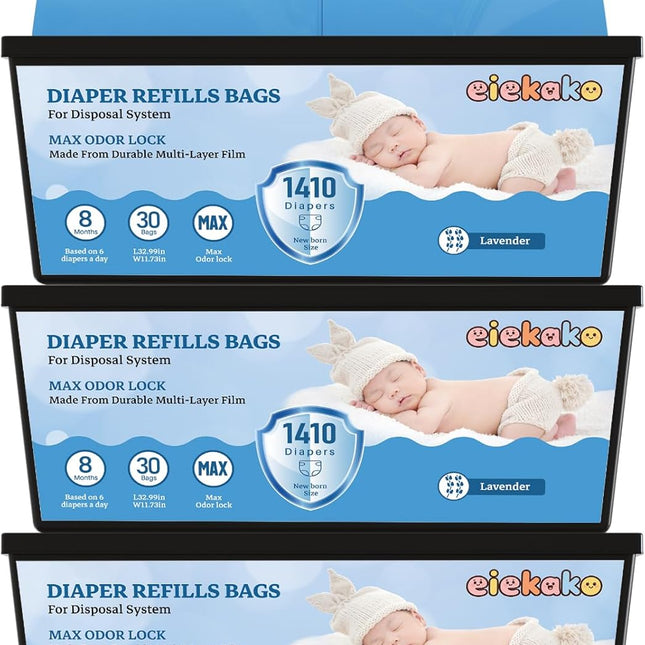 Diaper Refill Bag 7-Layer Odor Control Extra Thick for Genie Easy Roll &