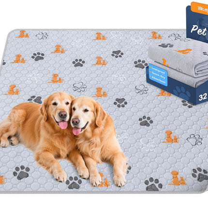 Washable Pee Pads for Dogs, Waterproof, 18 x 24 in, 4 Pack, Gray