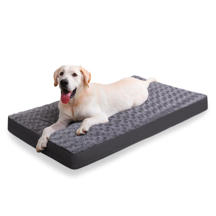 Washable Dog Bed for Crate Waterproof for Medium Dogs,41x27 Inch,Gray
