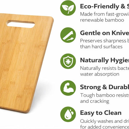 Handcrafted Bamboo Cutting Board – Genuine U.S.A. Made, Multiple Sizes – Premium Bamboo Wood, Perfect for Kitchen Prep or Personalized Engraved Gifts (Medium)