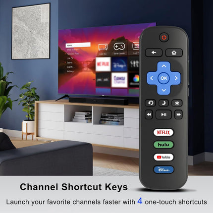 Luyeper Replacement Remote Control for Roku TV, Compatible with TCL Roku, Hisense Roku, Onn Roku Smart TVs (Not for Roku Stick, Box or Player)