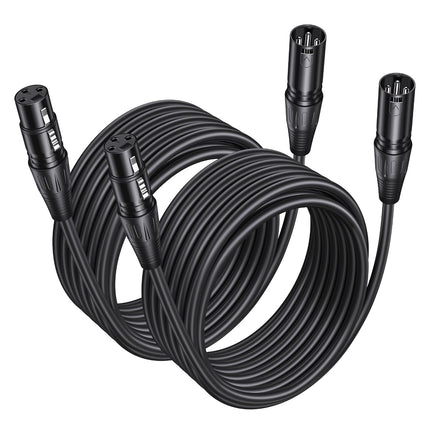 2-Pack XLR Cable - 6ft, Male to Female Microphone Cable