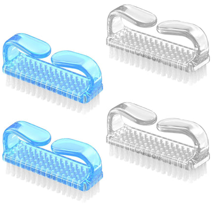 Cepillo para uñas con agarre de mango, kit de cepillos limpiadores para uñas de manos y pies para hombres y mujeres (paquete de 4)