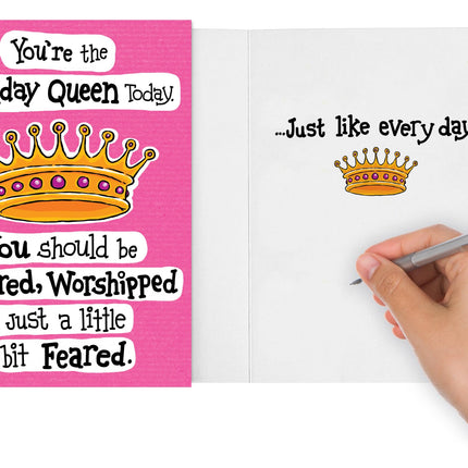 Funny Birthday Card for Women, Her & Friends! Birthday Queen Joke