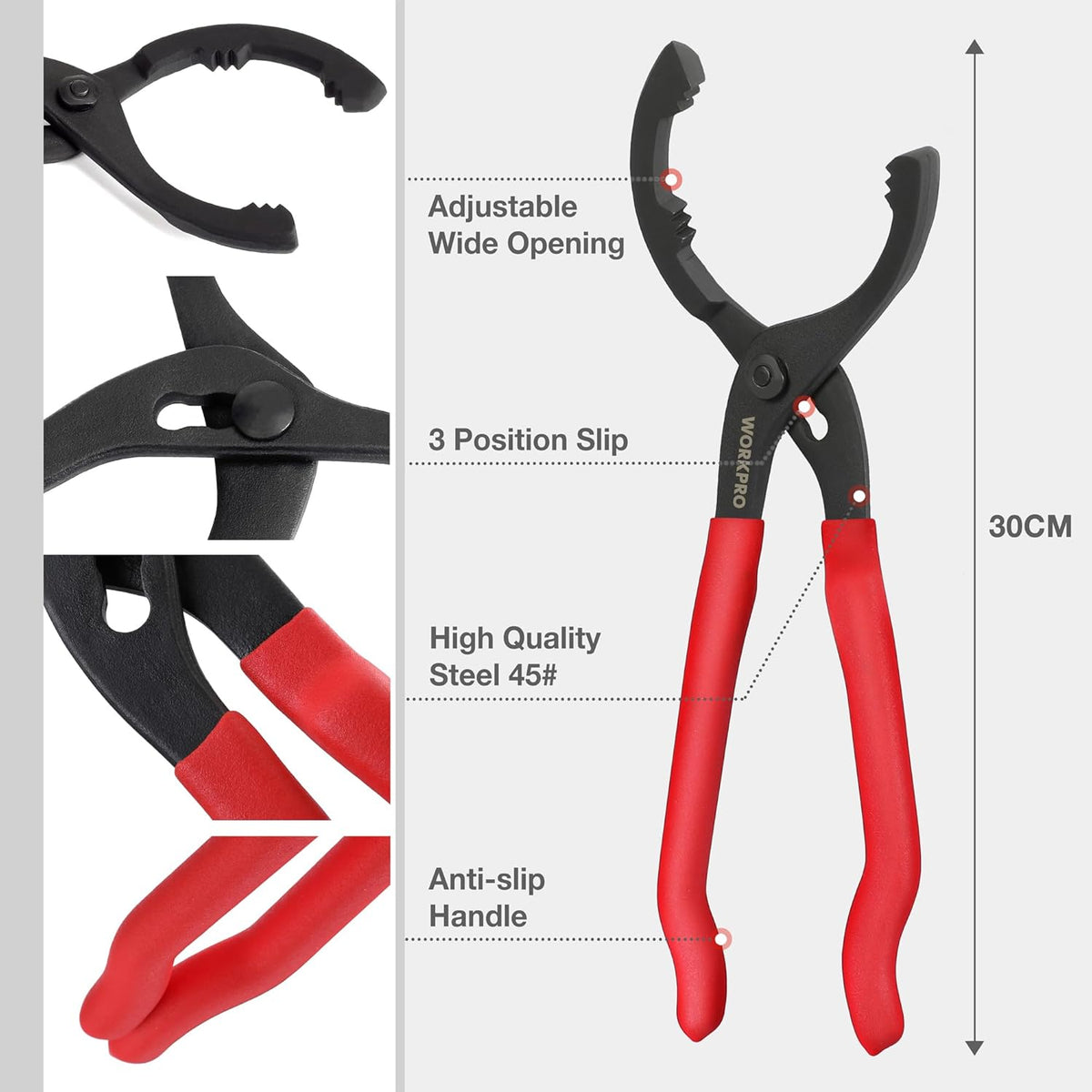 12-Inch Adjustable Oil Filter Pliers - photo 4