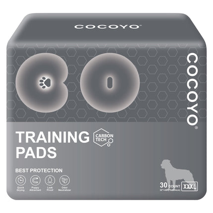 Dog Training Pads Extra Large Size丨Carbon Absorb Eliminating Urine Odor Puppy Pads 丨 Premium Charcoal Dog Pee Pads (40 Count, XXL 30x36 inch),Black