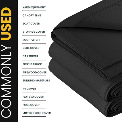 PROTARP Heavy Duty 14 OZ Water Resistant Canvas Tarp, UV Resistant Tarpaulin Cover with Rustproof Brass Grommets, Multipurpose for Canopy, Roof, Camping, Woodpile (Grey 5'X7')
