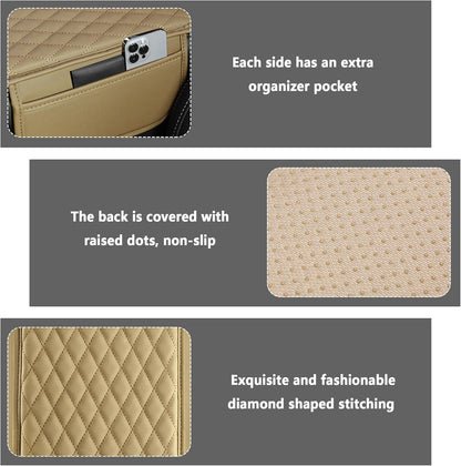 Upgraded Car Center Console Cover,Microfiber Leather Car Armrest Cover Cushion with 2 Storage - photo 3