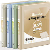 Clear 1/2 Inch 3-Ring View Binder, 4 Pack
