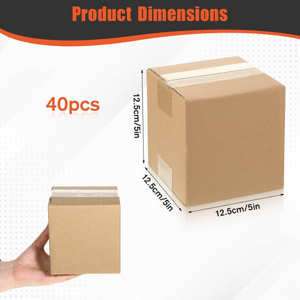 40 Pack 5x5x5 Inches Small Shipping Boxes Corrugated Cardboard Boxes Bulk for Small Business Shipping Packing Mailing, Easy Assemble