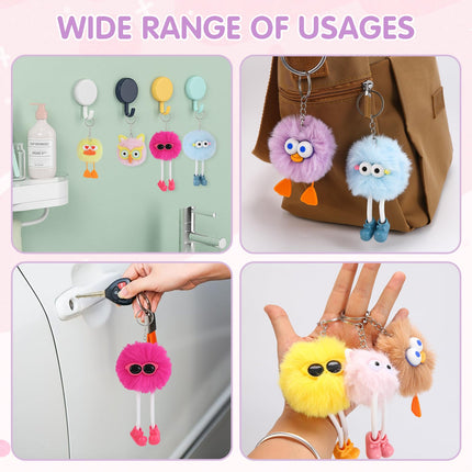 24 PCs Party Favors Keychains - Plush Backpack Keychain Bulk Kids Keychain Cute for Birthday Party Favors for Kids 8-12 Back to School Gifts for Students Classroom Prizes Elementary
