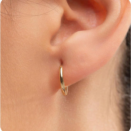 Hypoallergenic Titanium Hoop Earrings for Women&Men-8mm 10mm 12mm Small Silver Gold Black Huggie Hoops,Cartilage&Helix Sleeper Earrings for Sensitive Skin