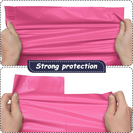 Pink Poly Mailers 10x13 Inch 100 Pcs, Strong Adhesive Shipping Bags for Clothing, Self-Sealing and Waterproof Mailing Envelopes, Privacy Protected Mailer Bags for Small Business