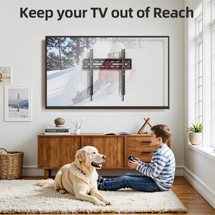 Fixed TV Wall Mount for Most 26-60 Inch Screen, Low Profile TV Mount with Quick Release Lock, Ultra Slim Wall Mount Bracket, Max VESA 400x400mm, Holds up to 99 lbs, up to 16”Wood Studs by USX STAR