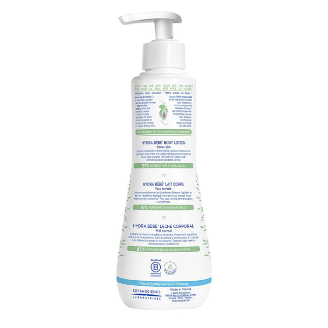 Mustela Hydra Bebe Body Lotion - Daily Moisturizing Baby Lotion with Natural Avocado, Jojoba & Sunflower Oil – Various Sizes