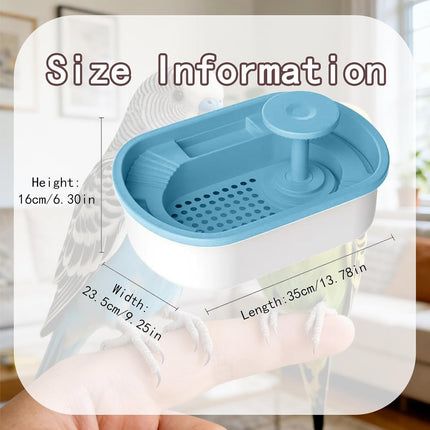 Electric Automatic Bird Bath for Cage with Pump, Indoor Large Bird Shower Fountain Bath Bowl for Parrot Parakeet Budgie Cockatiel Small Medium Pet Birds