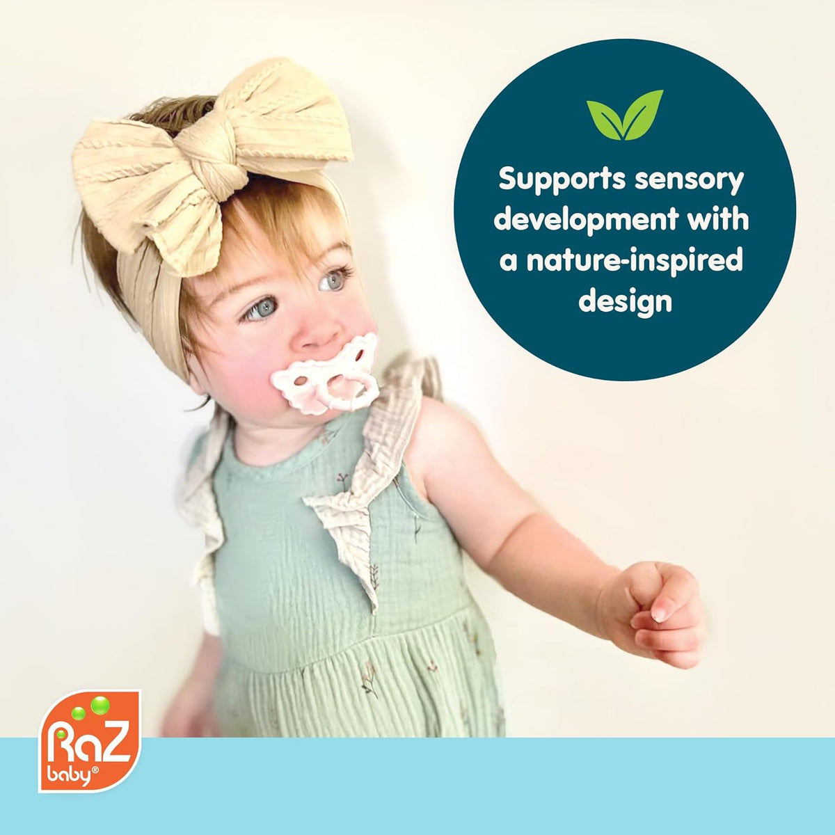 Silicone Baby Teether Toy - Soothe Babies Sore Gums - Infant Teething Toy - Hands Free Design - BPA Free - photo 3