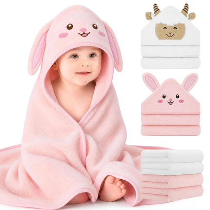 12 PCS Baby Bath Towels Set, Baby Towels for Newborn Bath Essentials Gifts