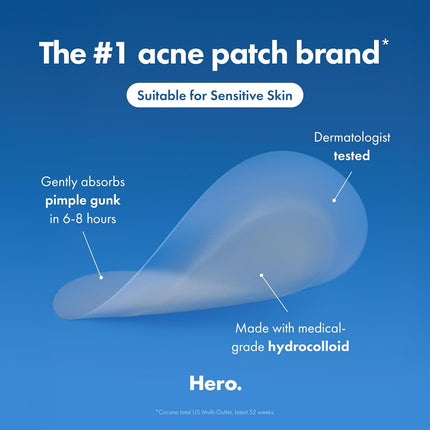 Mighty Patch™ Invisible+ Patch - Daytime Hydrocolloid Acne Pimple Patches for Covering Zits and Blemishes, Ultra Thin Spot Stickers for Face and Skin (24 Medium and 15 Small Patches)