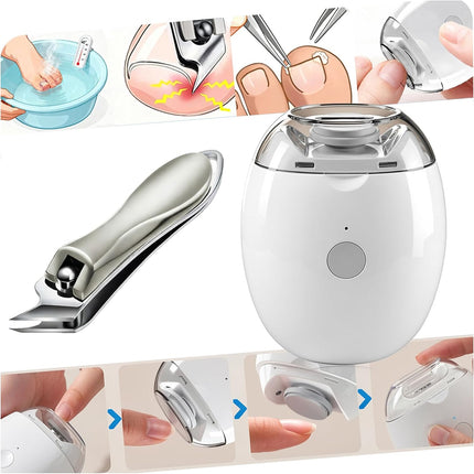 Electric Automatic Nail Clipper & Trimmer - Oblique Nail Clippers (2026 Improved Set) 3-in-1 Nail Grinder with LED Light & 3 Speeds|Gentle for Toenails&Fingernails|Ideal for Seniors, Adults & Babies
