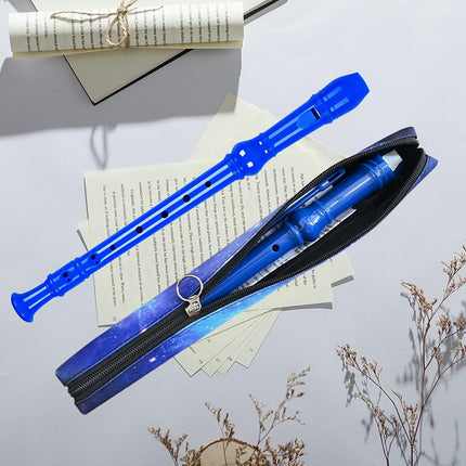 8 Holes Soprano Recorder with Cleaning Rod and Bag, Professional German Style C Key Recorder for Kids Beginners Students(Blue)