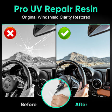 Car Windshield Crack Repair Kit - 2026 Upgrade Nano Glass Repair Liquid for Cracks & Chips, Cracks Gone Glass Remover Fluid for Quick Fix Windshields, Windows, Mirrors